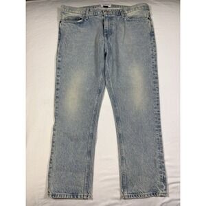 Current/Elliott The Cropped Straight Jeans Mens 31 Light Indigo Blue Cotton USA